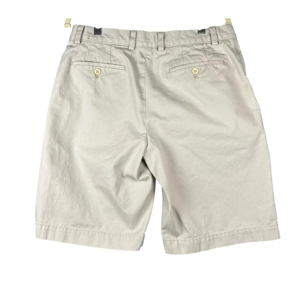 Banana Republic Khaki Chino Shorts Mens 32 Cotton Twill Flat Front Casual Summer